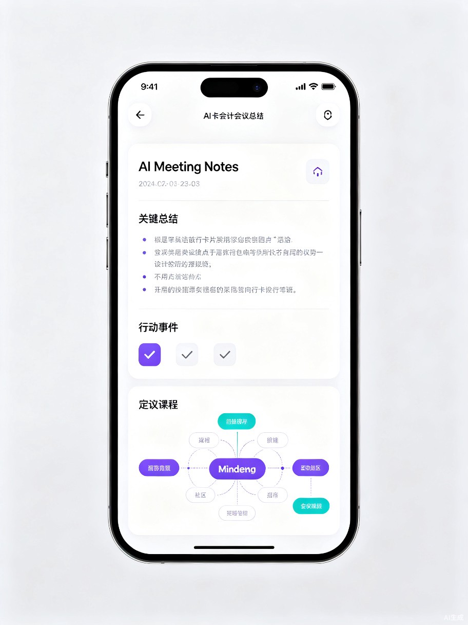 手机端AI会议纪要软件示意图